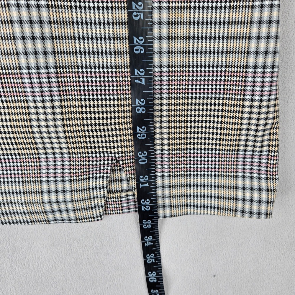 GB Womens Plaid Mini Dress Square‎ Neck Bodycon Academic Preppy Slit Hem - Picture 8 of 11